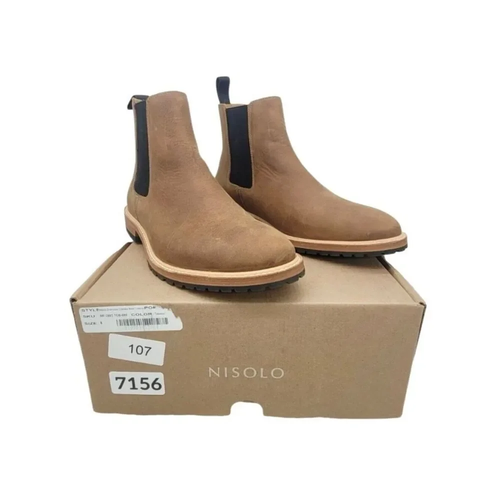 Nisolo Marco Everyday Chelsea Boot Tobacco Men’s 8 Leather Slip On Ankle Boots